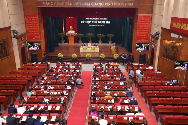 Kỳ họp thứ 13, HĐND tỉnh Vĩnh Phúc khóa XVII, nhiệm kỳ 2021 - 2026 diễn ra từ ngày 13 - 15.12. Ảnh: PV