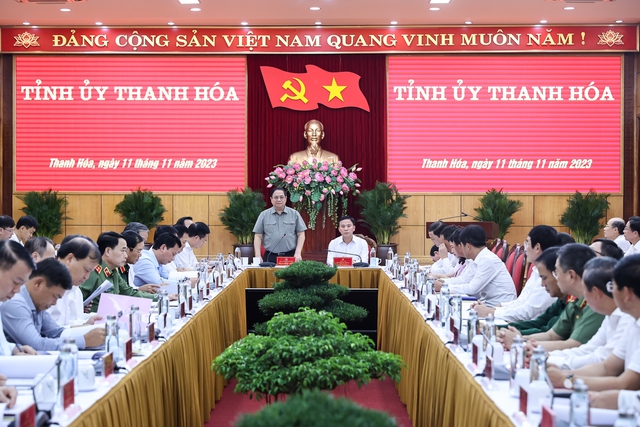 Thủ tướng Chính phủ Phạm Minh Chính: Tỉnh Thanh Hóa tập trung 03 khâu đột phá về thể chế, hạ tầng và nguồn nhân lực cho phát triển.