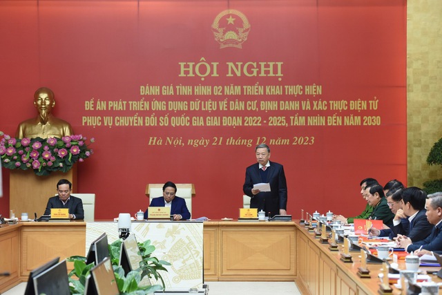 Bộ trưởng Bộ Công an Tô Lâm phát biểu tại hội nghị 
