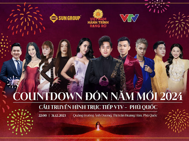 Chương trình nghệ thuật countdown đón năm mới 2024 “Việt Nam - Hành trình rạng rỡ” sẽ được truyền hình trực tiếp trên sóng VTV.