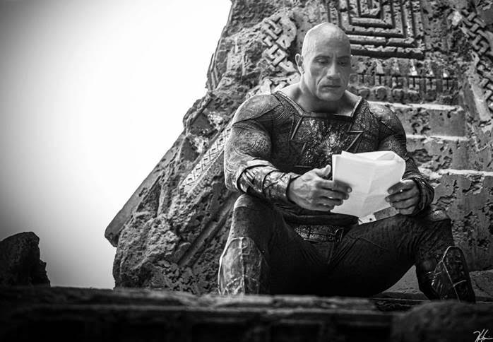 The Rock on the set of Black Adam