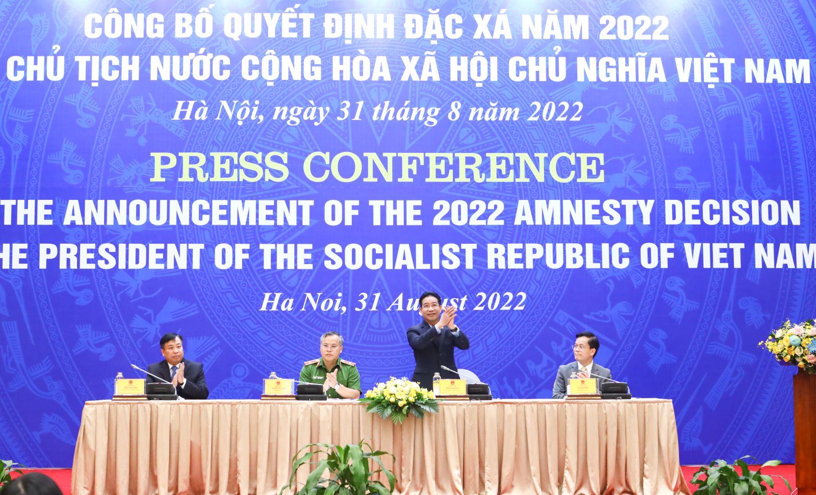 Phó Chủ nhiệm Văn phòng Chủ tịch nước Phạm Thanh Hà chủ trì buổi họp báo.