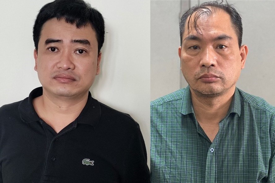 Giám đốc CDC Hải Dương - Phạm Duy Tuyến (bên phải ảnh) và Phan Quốc Việt - Tổng Giám đốc Công ty CP Công nghệ Việt Á bị khởi tố thêm tội danh