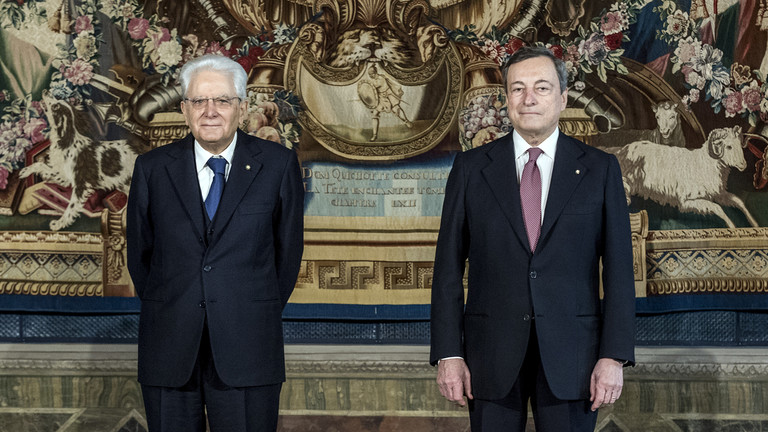 Tổng thống Italia Sergio Mattarella và Thủ tướng Mario Draghi.