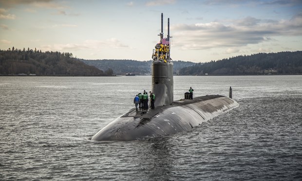 Tàu ngầm Connecticut của Hải quân Mỹ. (Ảnh: AFP)