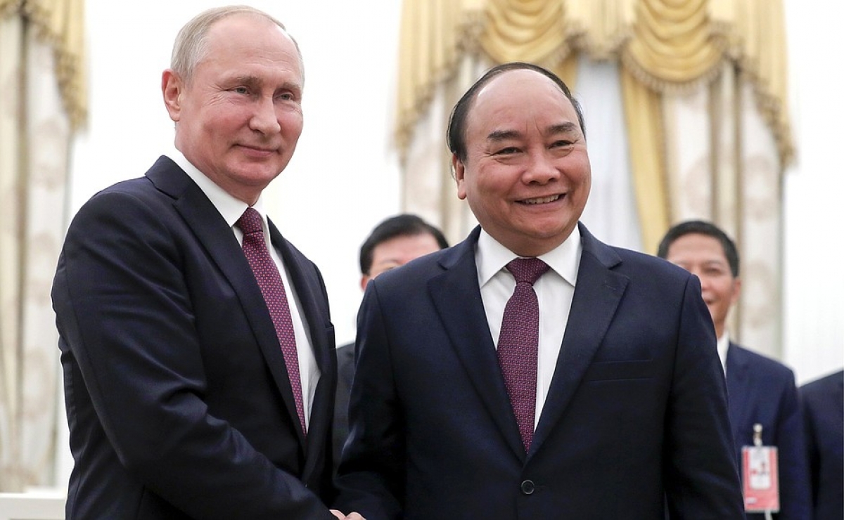 Tổng thống Nga V.Putin và Thủ tướng Nguyễn Xuân Phúc trong cuộc gặp vào tháng 5/2019 (Nguồn:kremlin.ru)