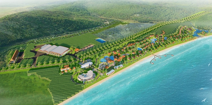 Phối cảnh Dự án Resort Spa nho, trang trại trồng nho, nhà máy rượu vang nho.