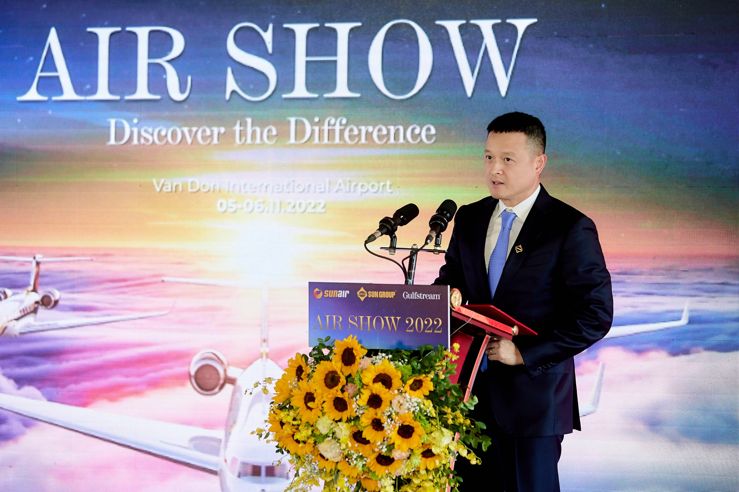 Ông Đặng Minh Trường - Chủ tịch HĐQT tập đoàn Sun Group phát biểu tại triển lãm 