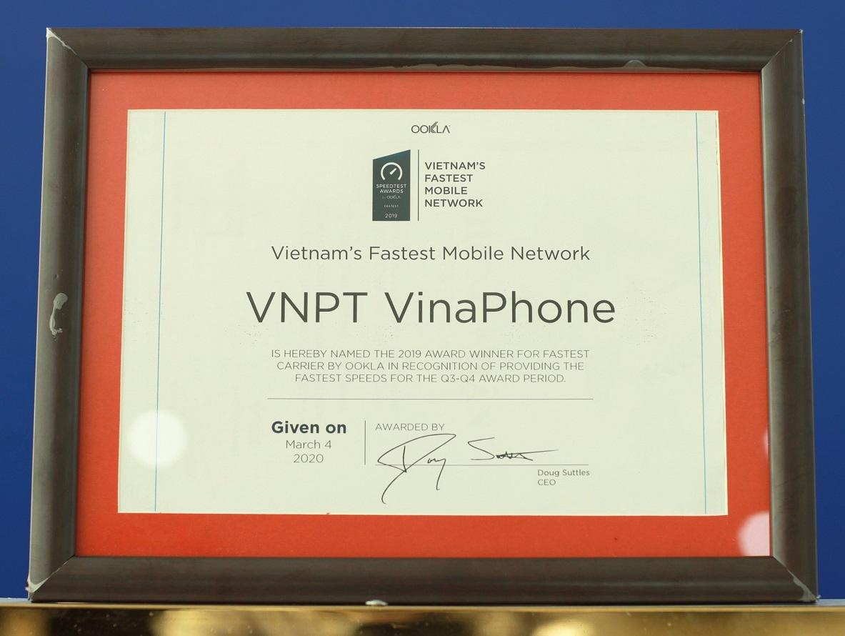 Chứng nhận VinaPhone là nhà mạng 3G 4G nhanh nhất Việt Nam