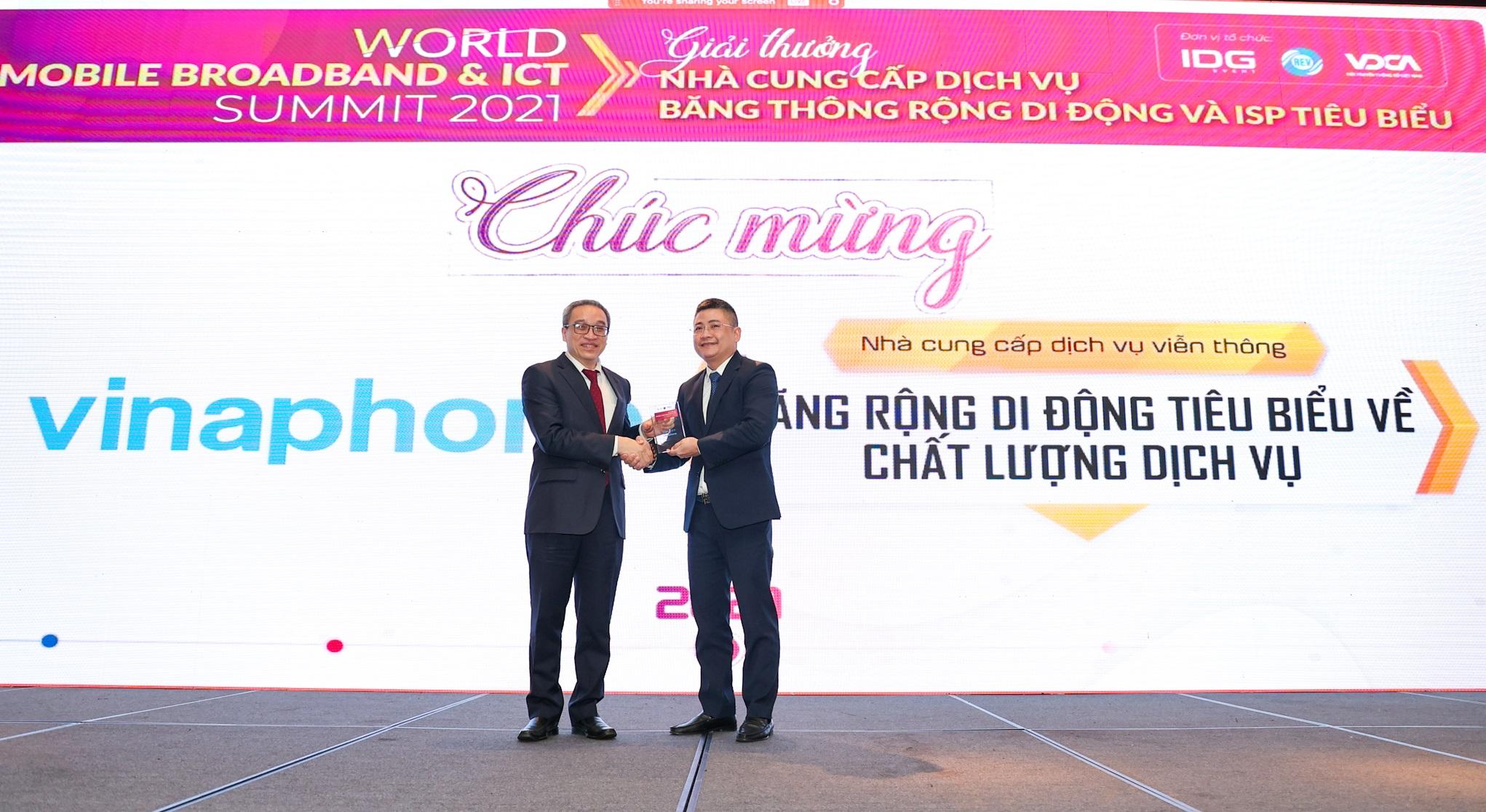 VNPT/VinaPhone đã được vinh danh là ‘Nhà cung cấp dịch vụ viễn thông tiêu biểu về Chất lượng Dịch vụ Băng thông rộng Di động’