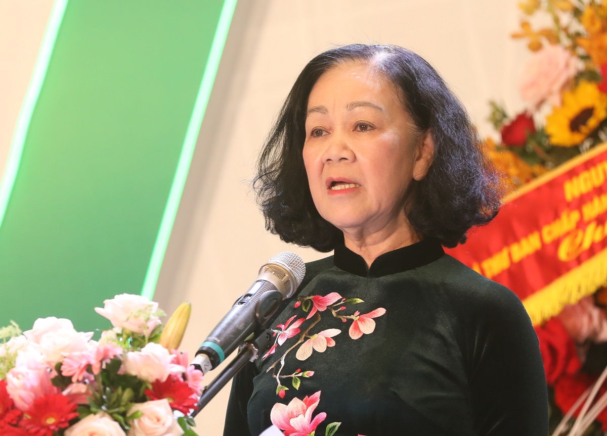 Trưởng ban Tổ chức Trung ương Trương Thị Mai phát biểu tại lễ trao giải.