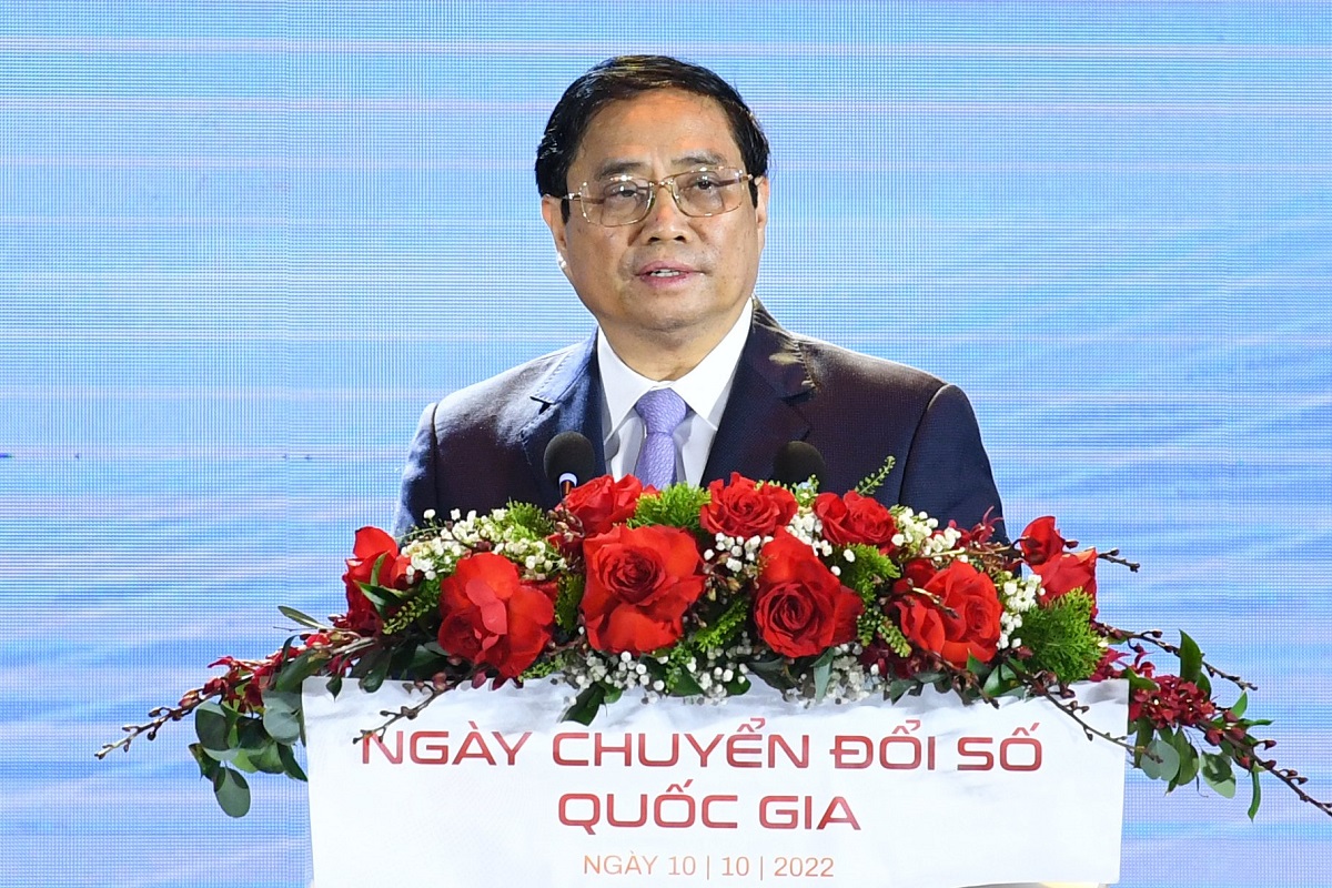 Thủ tướng Phạm Minh Chính phát biểu tại chương trình Ngày Chuyển đổi số quốc gia