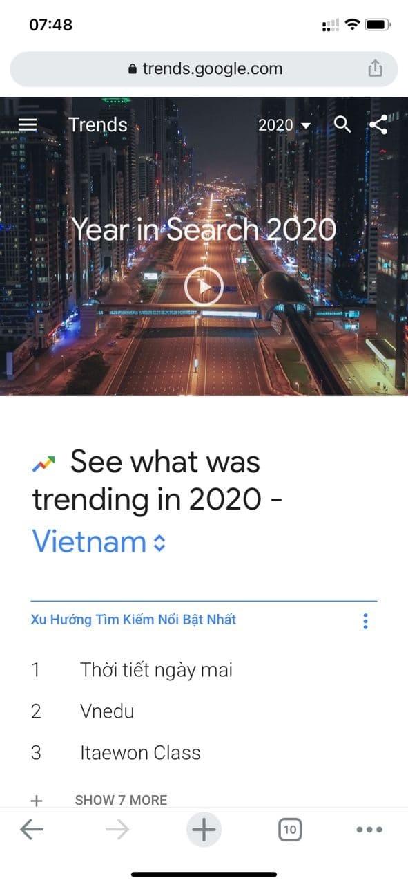vnEdu là một trong những từ khóa top trending trên Google tại Việt Nam