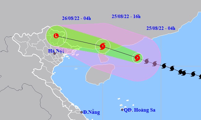 Hình ảnh dự báo đường đi và vùng ảnh hưởng của bão số 3