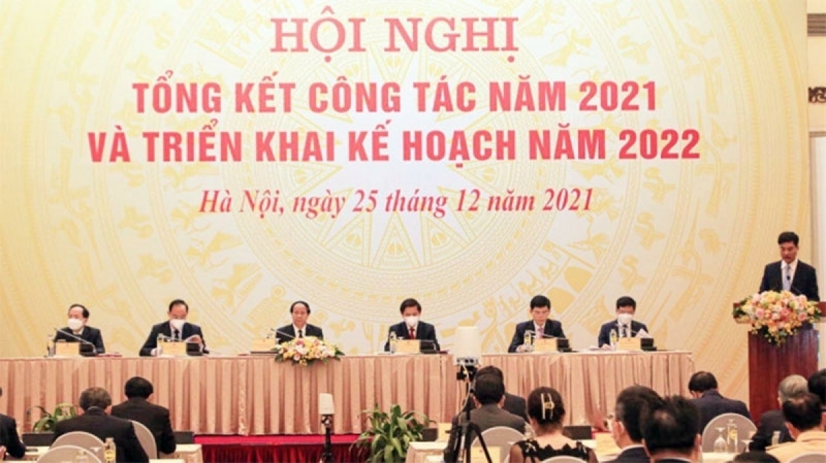 Phó Thủ tướng Chính phủ Lê Văn Thành và lãnh đạo Bộ GTVT chủ trì Hội nghị.