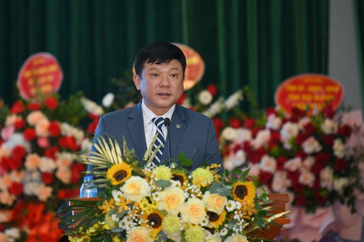 Tân Giám đốc Đại học Thái Nguyên Hoàng Văn Hùng phát biểu nhận nhiệm vụ