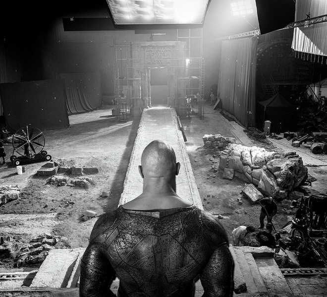 Image of The Rock on the set of superhero blockbuster Black Adam.  Photo: TheRock.