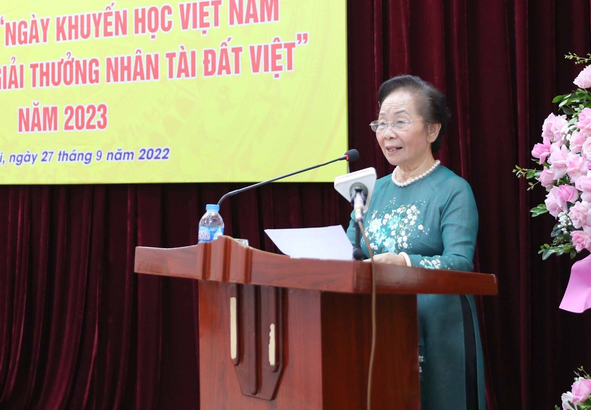 Giáo sư, Tiến sĩ Nguyễn Thị Doan, Chủ tịch Hội Khuyến học Việt Nam phát động Giải thưởng Nhân tài Đất Việt 2023