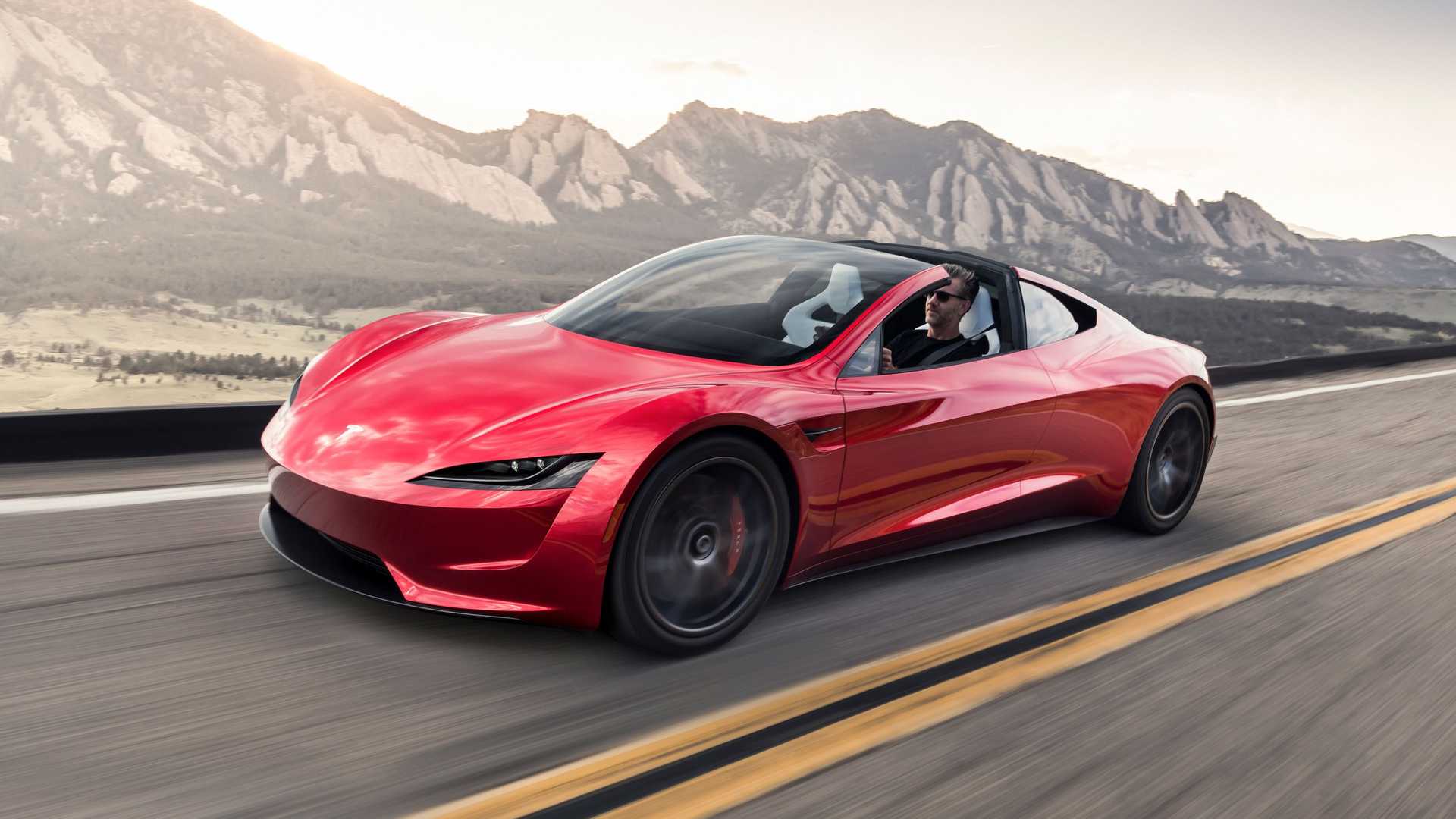 Siêu xe điện Tesla Roadster được trưng bày ở Los Angeles  Xe