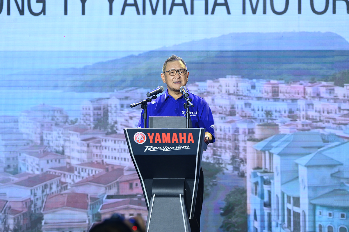 Ông Suzuki Yasutaka - Tổng giám đốc Công ty Yamaha Motor Việt Nam phát biểu tại sự kiện.
