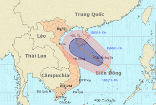 Áp thấp nhiệt đới đang hướng vào miền Trung