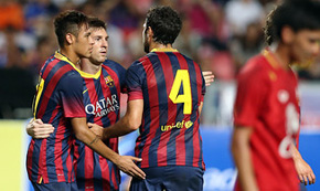 Neymar tỏa sáng, Barcelona dễ dàng đè bẹp Thái Lan