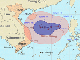 Bão số 10 tăng cấp độ trên Biển Đông