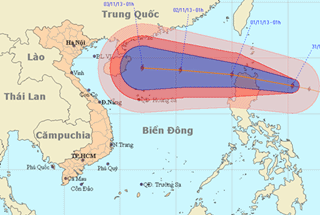 Bão gần Biển Đông tăng độ, giật cấp 15