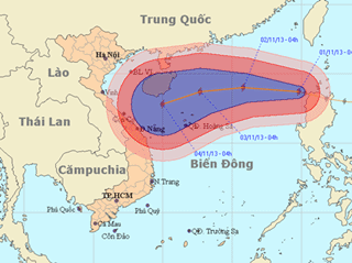 Siêu bão giật cấp 15 lại nhằm thẳng miền Trung