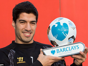 Giải thưởng tháng 12 Premier League gọi tên Suarez