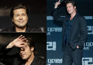 Brad Pitt quyến rũ ra mắt Fury tại Hàn Quốc