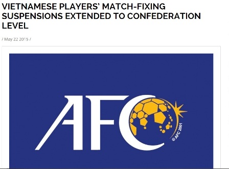 AFC cấm thi đấu vĩnh viễn 9 cầu thủ bán độ của V.Ninh Bình