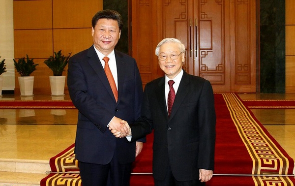 Tổng Bí thư Nguyễn Phú Trọng và Tổng Bí thư, Chủ tịch Trung Quốc Tập Cận Bình (Ảnh: Zing) 