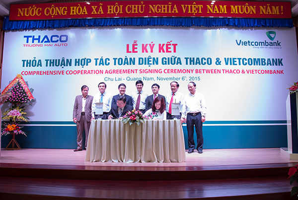 Lãnh đạo Thaco và Vietcombank ký thỏa thuận hợp tác