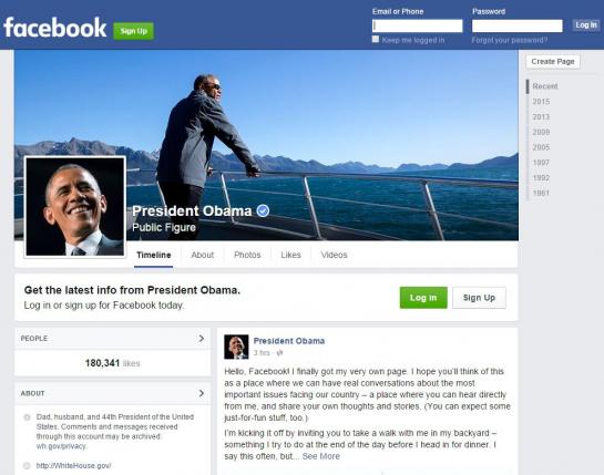 Obama chính thức có Facebook riêng