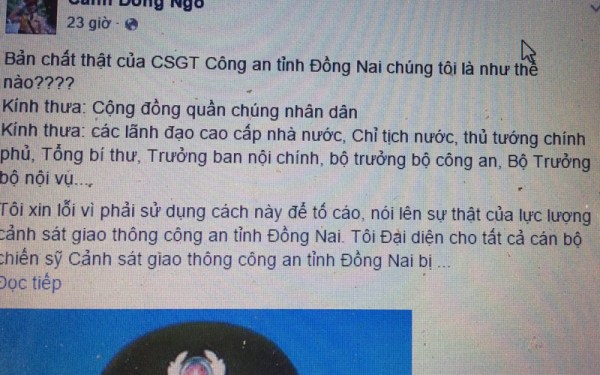 Bài viết trên FB 