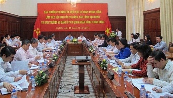 Định kỳ Đảng ủy Khối tổ chức các buổi làm việc với các Đảng bộ trực thuộc.