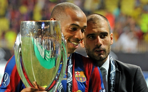Henry và HLV Guardiola
