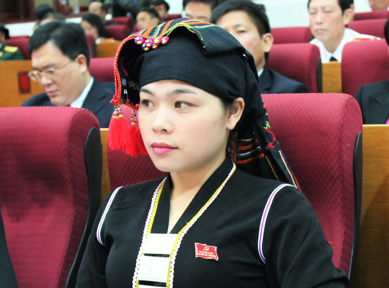 Đại biểu trẻ tuổi nhất là chị Vàng Thị Lun, 27 tuổi, Huyện uỷ viên, Bí thư Huyện đoàn Nậm Nhùn, tỉnh Lai Châu.