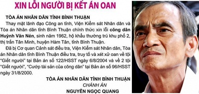Cơ quan điều tra thụ​ lý đơn tố cáo của ông Huỳnh Văn Nén
