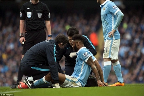 Sterling dính chấn thương trong trận đấu với Man Utd