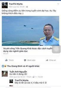 Một giáo viên &quot;phản pháo&quot; việc đặc cách vợ phi công Trần Quang Khải