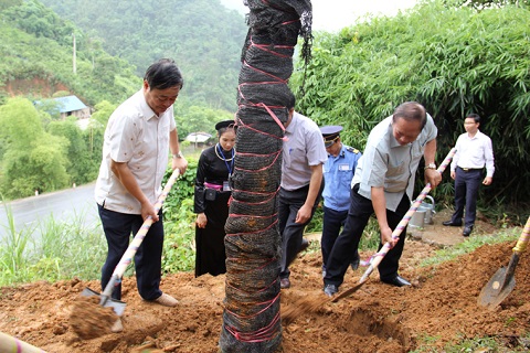 Bộ trưởng Trương Minh Tuấn trồng cây lưu niệm tại khu di tích ATK Định Hóa