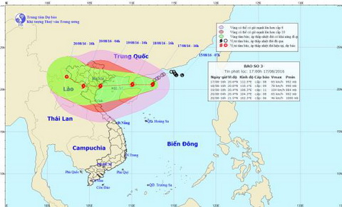 Bão giật tới cấp 14 có thể quét qua nhiều tỉnh miền Bắc