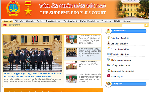 Trang tin điện tử về án lệ của Tòa án nhân dân tối cao.