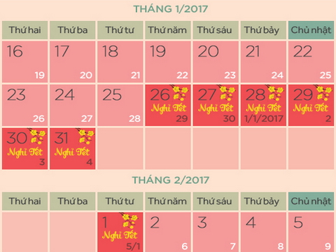 Bộ Nội vụ chọn phương án nghỉ Tết 7 ngày