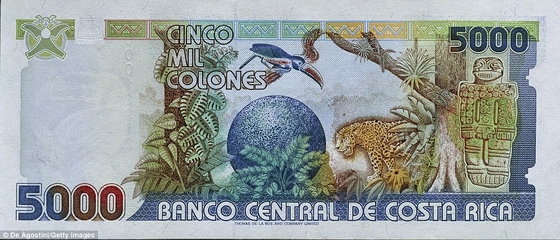 Tờ tiền của Costa Rica ra đời năm 1991
