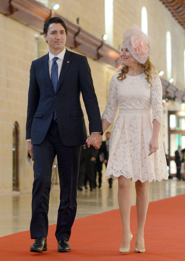 Thủ tướng Canada Justin Trudeau và phu nhân Sophie Gregoire. (Ảnh: AFP)