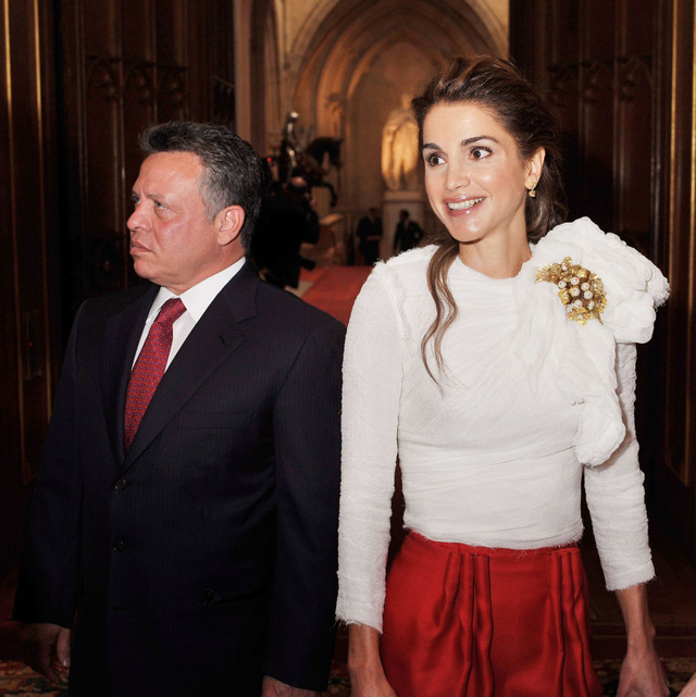 Nhà vua Jordan Abdullah II và Hoàng hậu Rania. (Ảnh: AFP)
