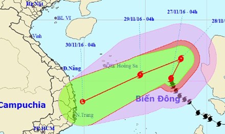 Bão số 9 đang tiến vào biển Đông